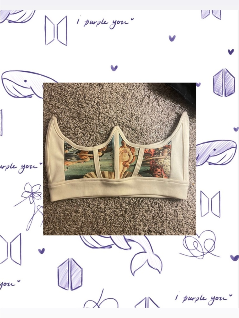 Printed Panel Cream Bralette